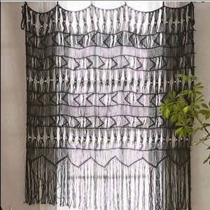 Urban Outfitters Black Macrame Wall Hanging